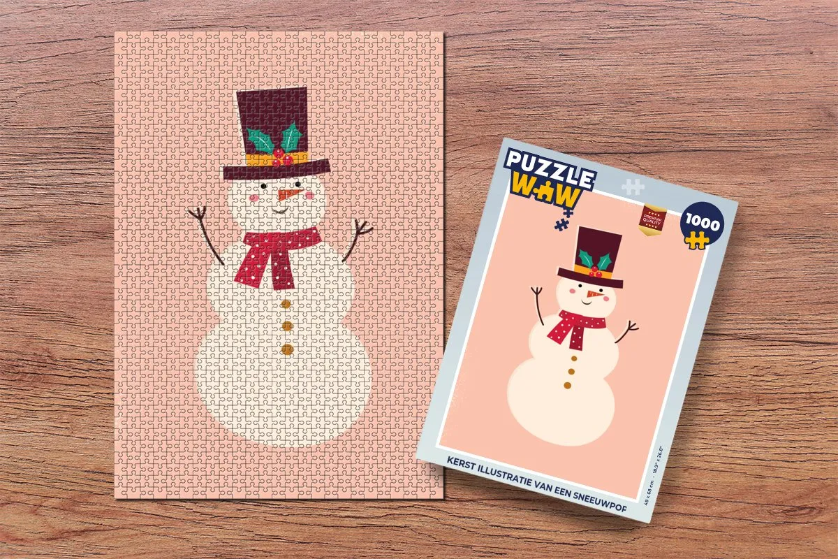 PuzzleWow Sneeuwpop Legpuzzel 1000 Stuks - Multicolor