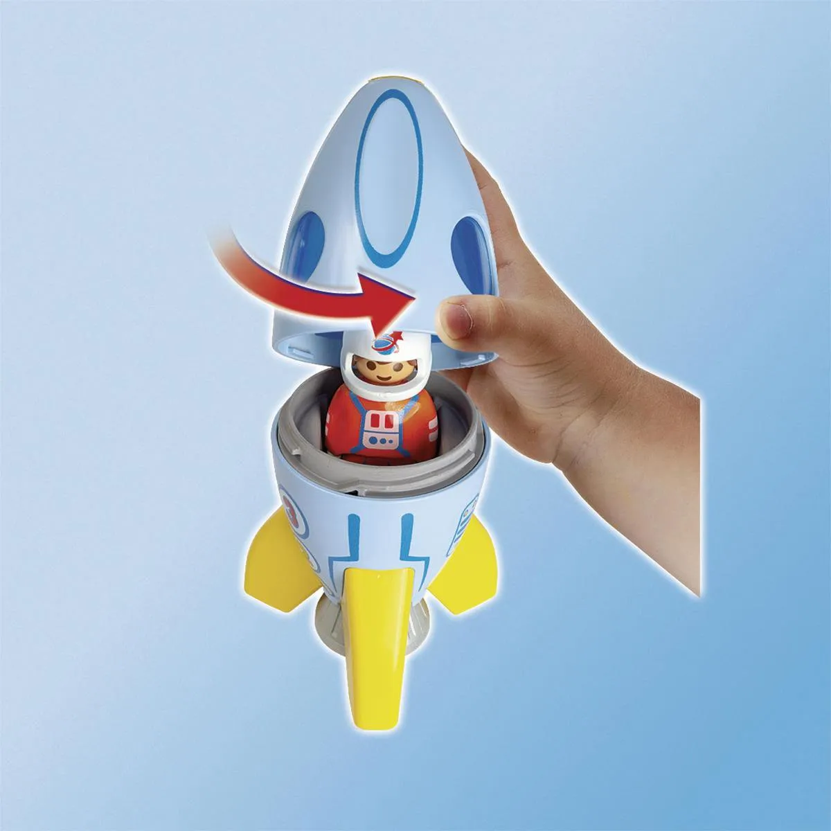 Playmobil 1.2.3 Astronaut met raket 70186 - Multicolor