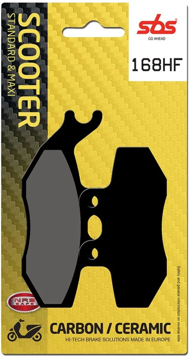 Plaquette de frein SBS pour Moto Aprilia 50 Tuono 2004 à 2007 168HF Neuf