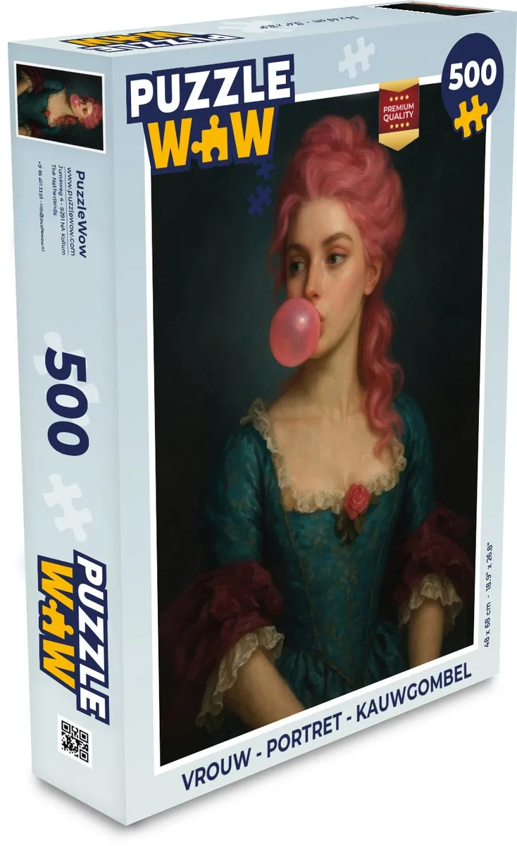 PuzzleWow Portret Kauwgombel Legpuzzel 500 Stuks