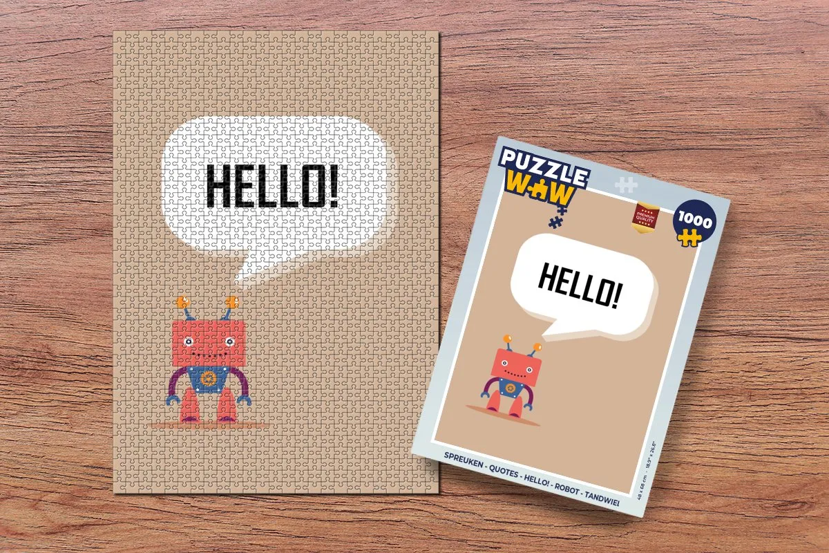 PuzzleWow Spreuken Robot Legpuzzel 1000 Stuks - Multicolor
