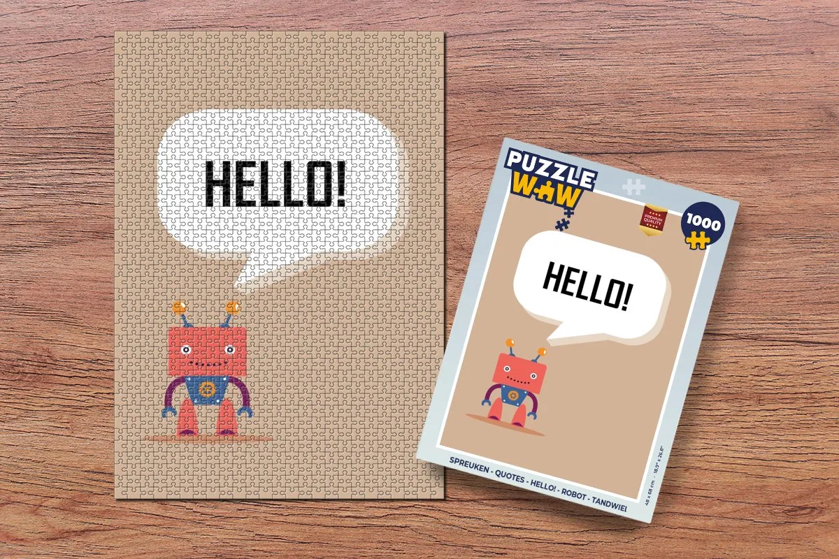 PuzzleWow Spreuken Robot Legpuzzel 1000 Stuks - Multicolor