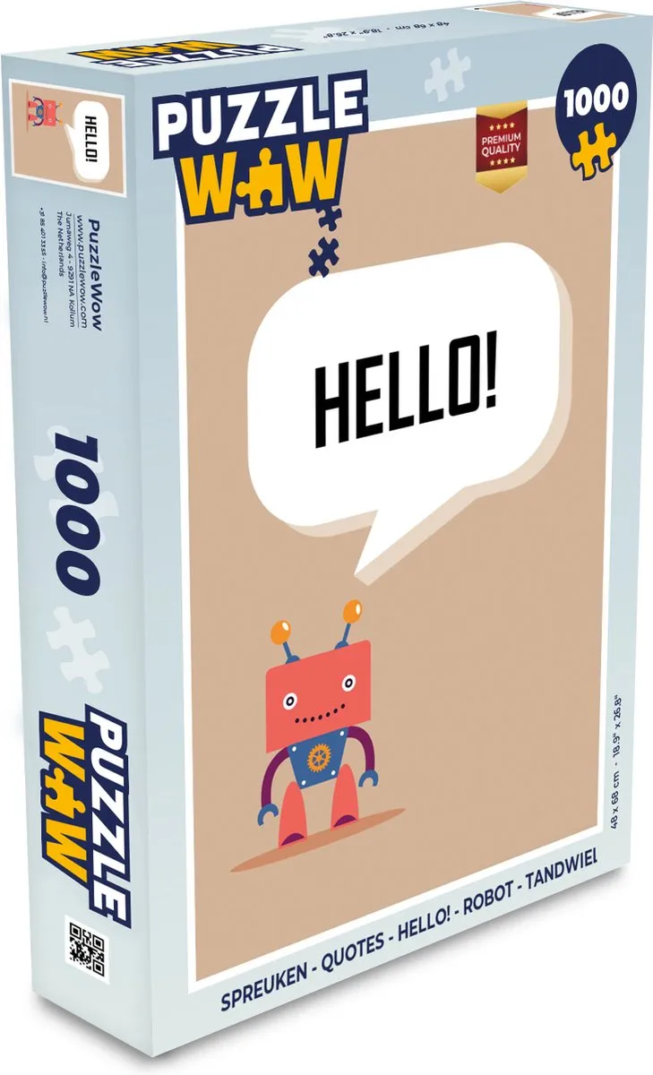 PuzzleWow Spreuken Robot Legpuzzel 1000 Stuks - Multicolor