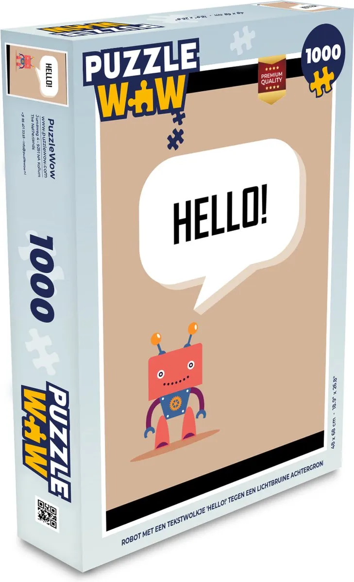 PuzzleWow Spreuken Robot Legpuzzel 1000 Stuks