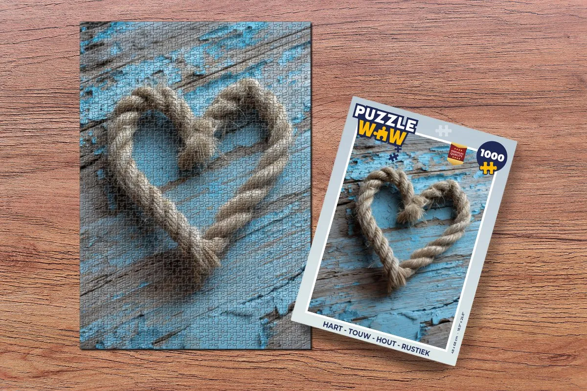 PuzzleWow Rustieke Legpuzzel Hart 1000 Stukjes
