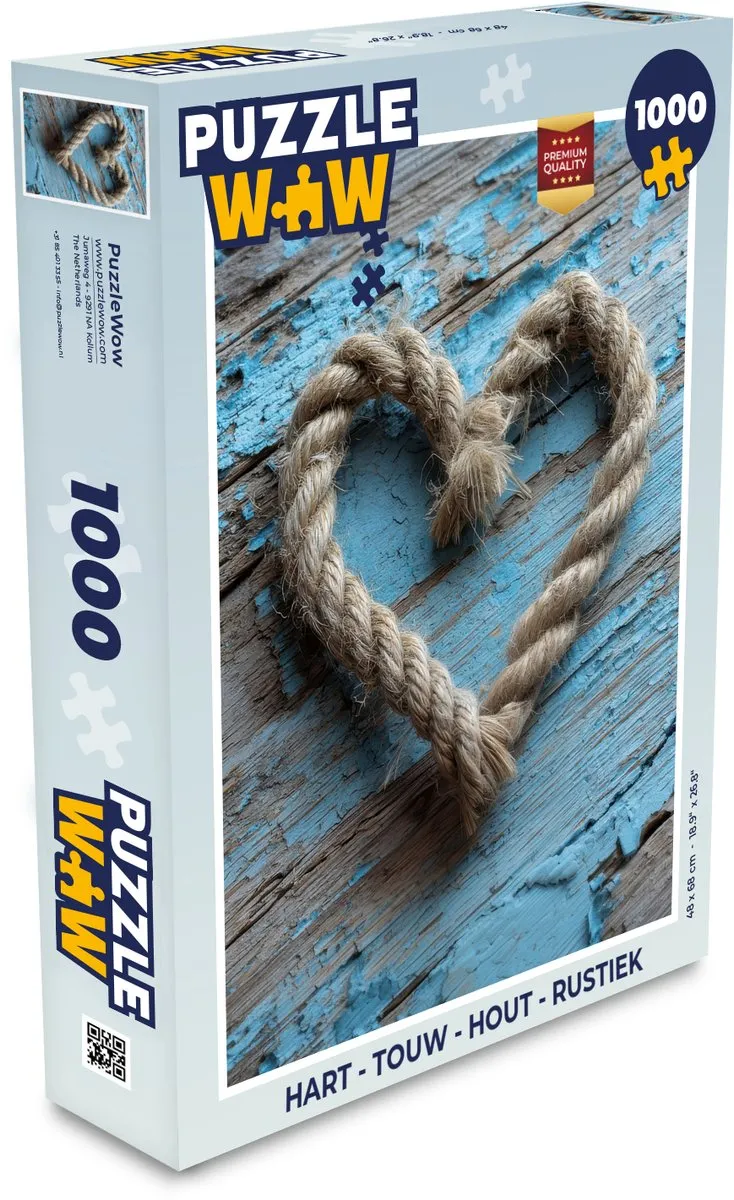 PuzzleWow Rustieke Legpuzzel Hart 1000 Stukjes