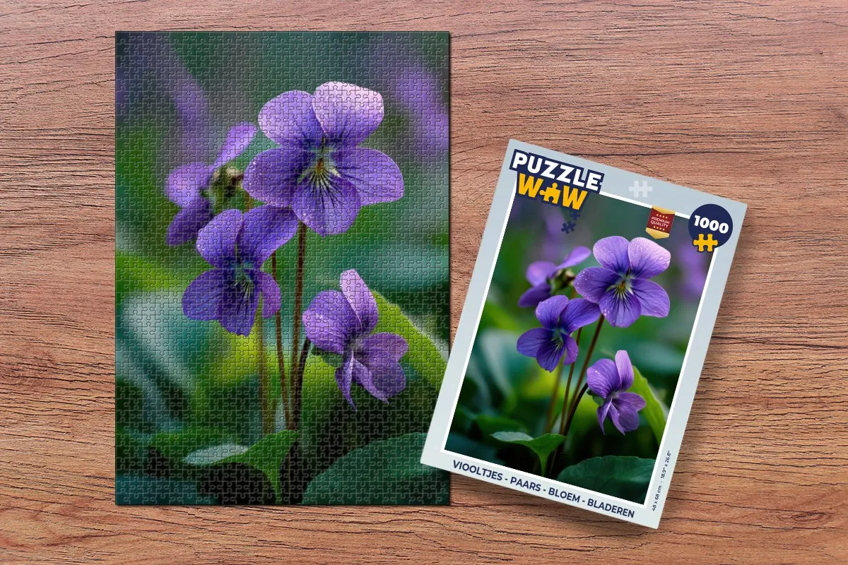 PuzzleWow Viooltjes Legpuzzel 1000 Stuks - Paars