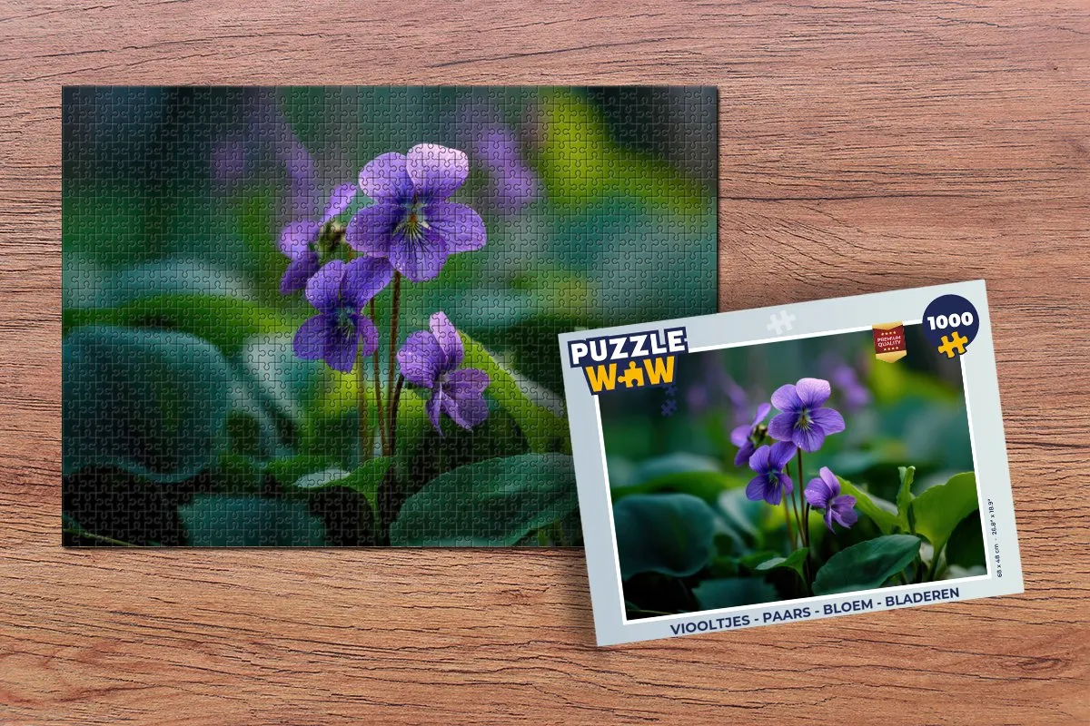 PuzzleWow Viooltjes Legpuzzel 1000 Stuks - Paars
