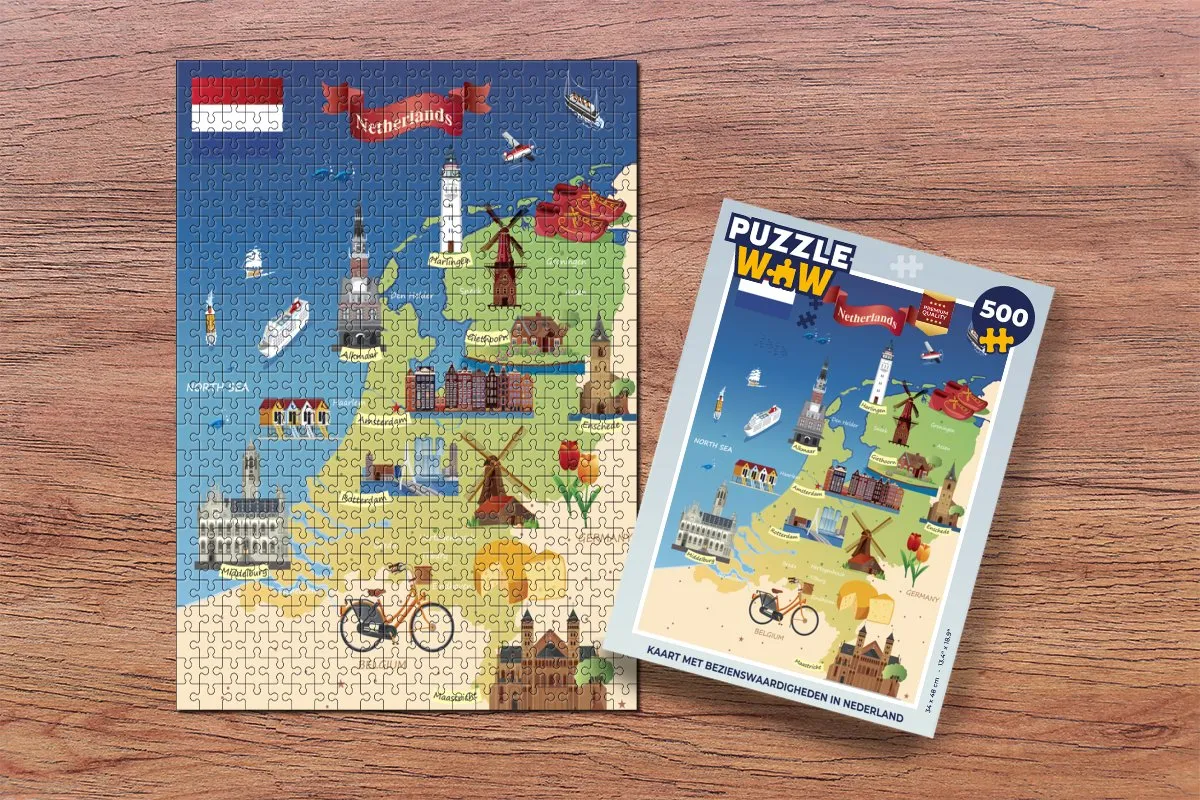 PuzzleWow Nederland Legpuzzel 500 Stuks - Multicolor