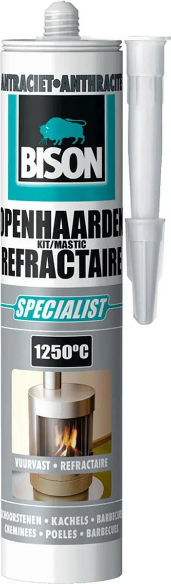 Bison Openhaardenkit koker 530 g, vuurvaste afdichtingskit, reparaties, afdichti