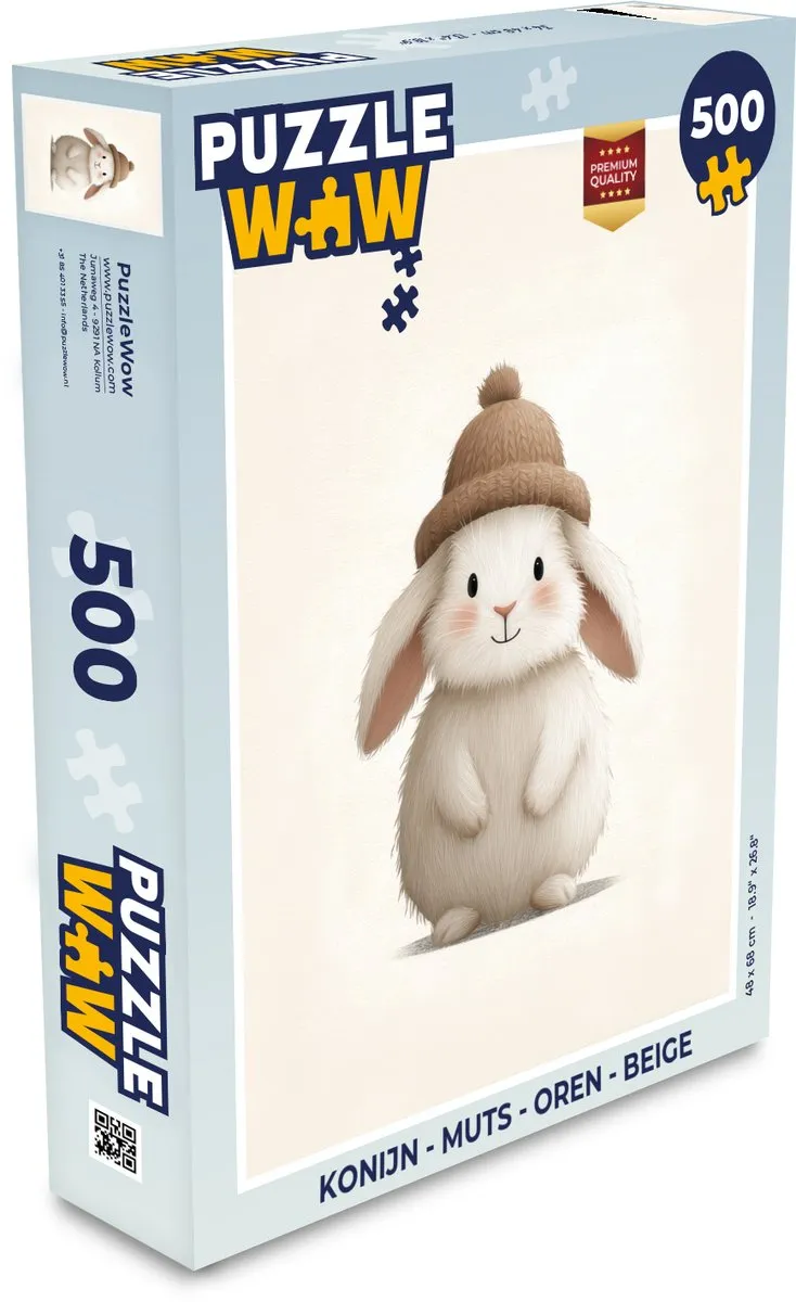 PuzzleWow Konijn Muts Legpuzzel 500 Stuks