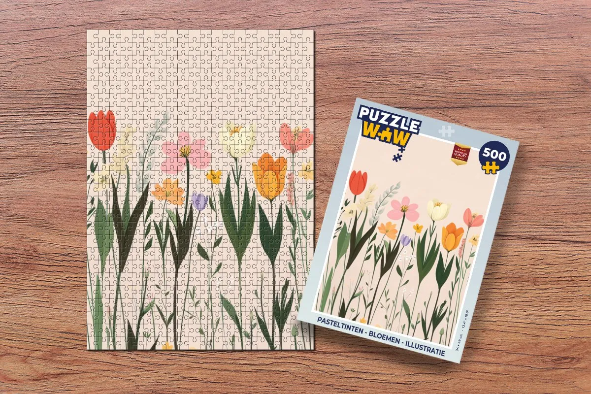 PuzzleWow Pasteltinten Bloemen Legpuzzel 500 Stuks