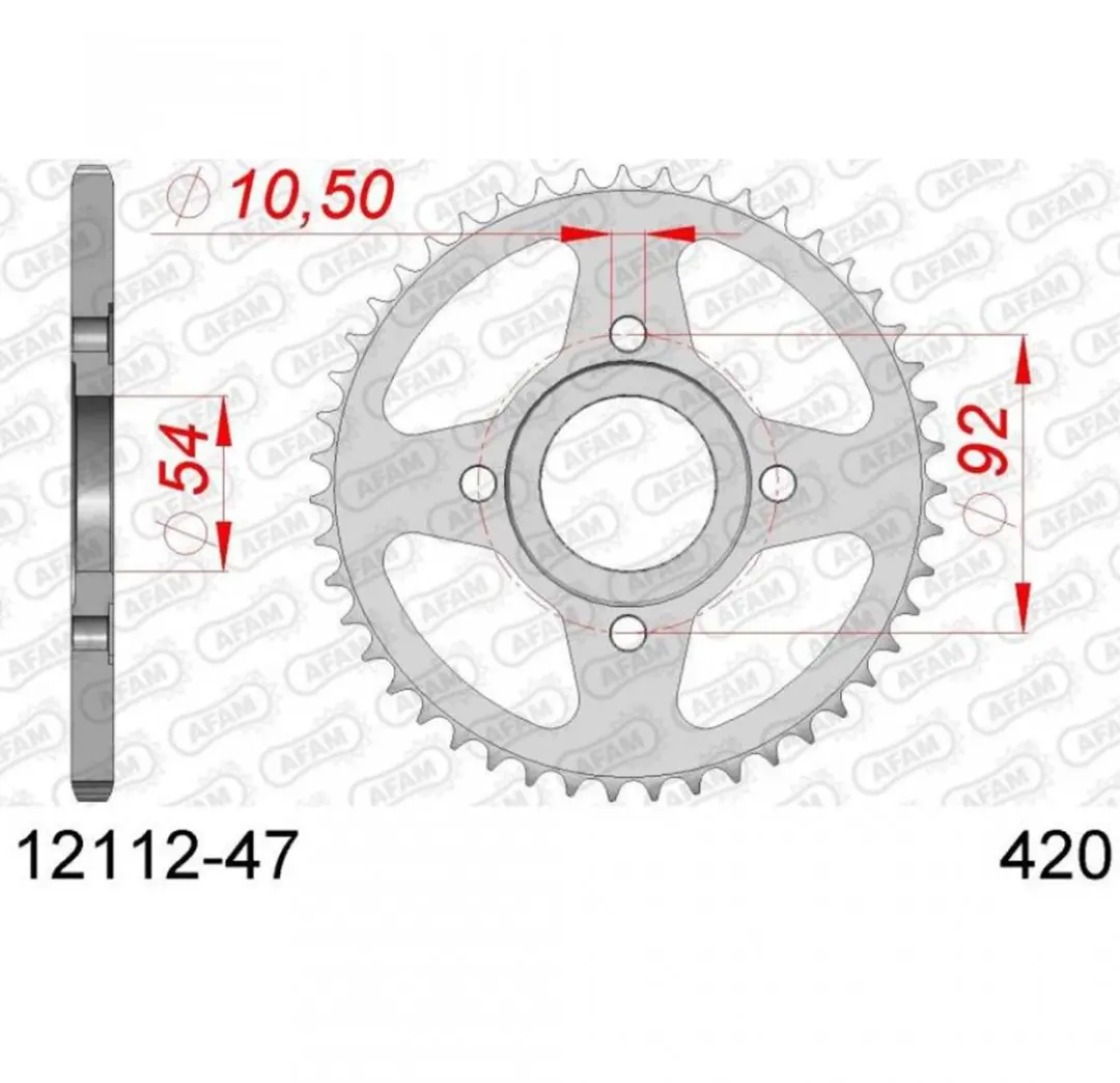 Couronne de transmission Afam pour Moto MBK 50 X-Power 1998 à 1999 Neuf