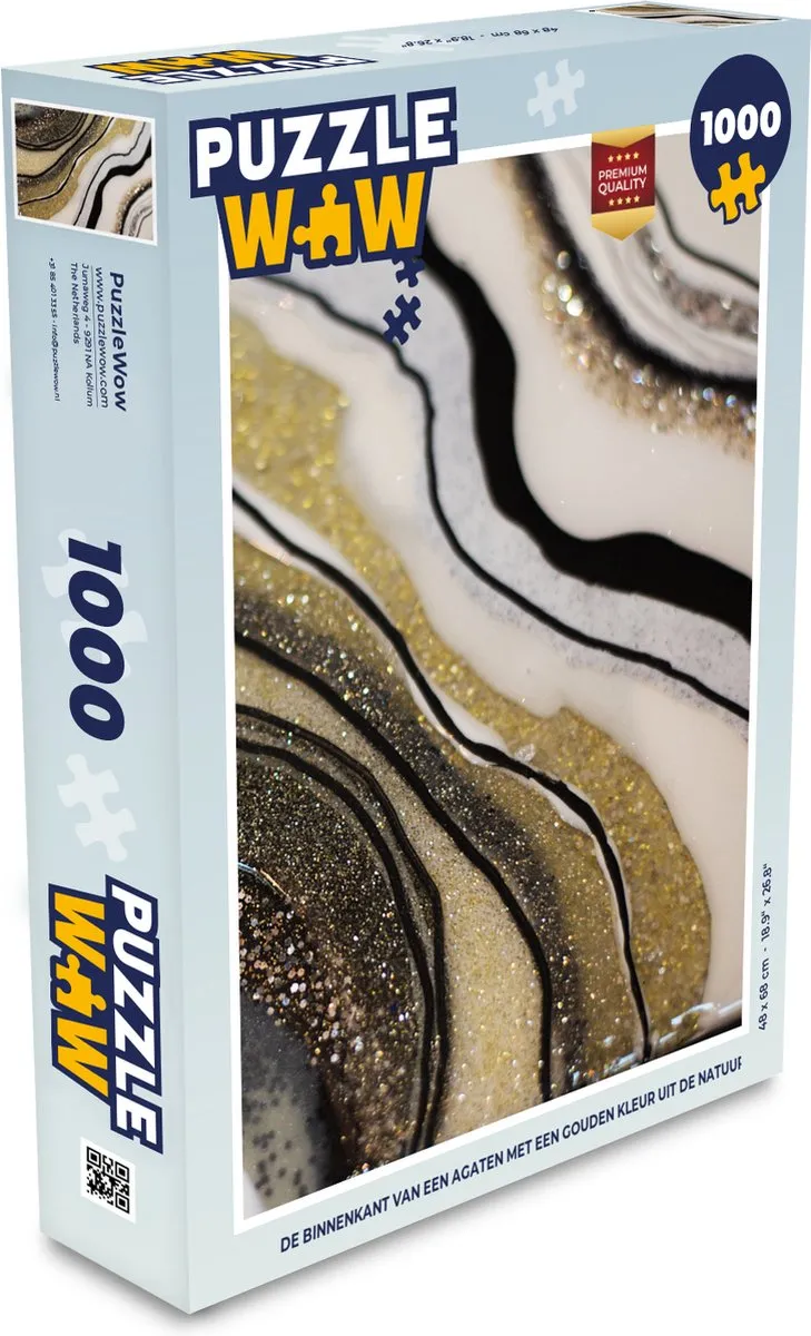 PuzzleWow Edelsteen Abstract Legpuzzel 1000 Stuks - Multicolor
