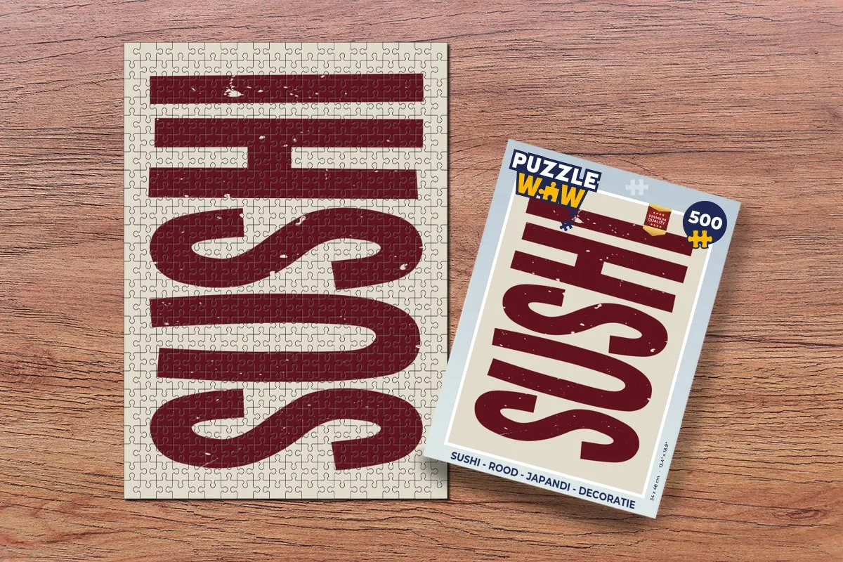PuzzleWow Sushi Legpuzzel 500 Stuks - Rood/Beige