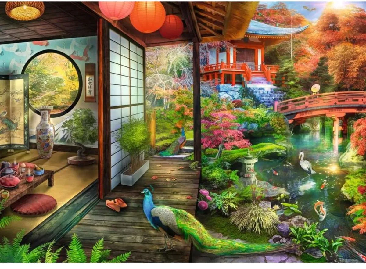 Ravensburger Theehuis in Japanse Tuin Puzzel 1000 Stuks - Multicolor