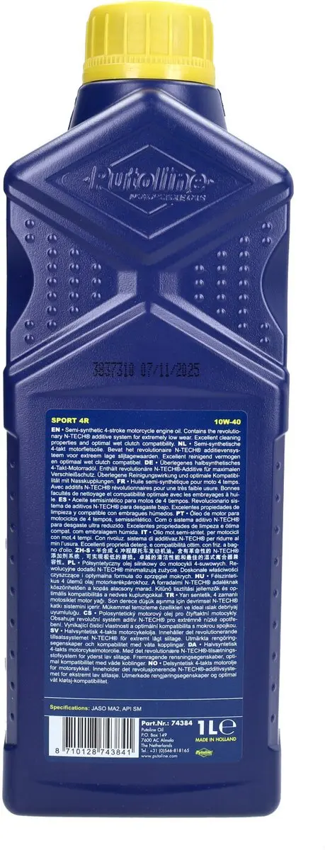 Putoline 10W40 Sport 4R Motorolie - 1L - afbeelding 3 van 6
