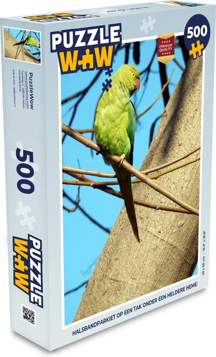 PuzzleWow Halsbandparkiet Legpuzzel 500 Stuks