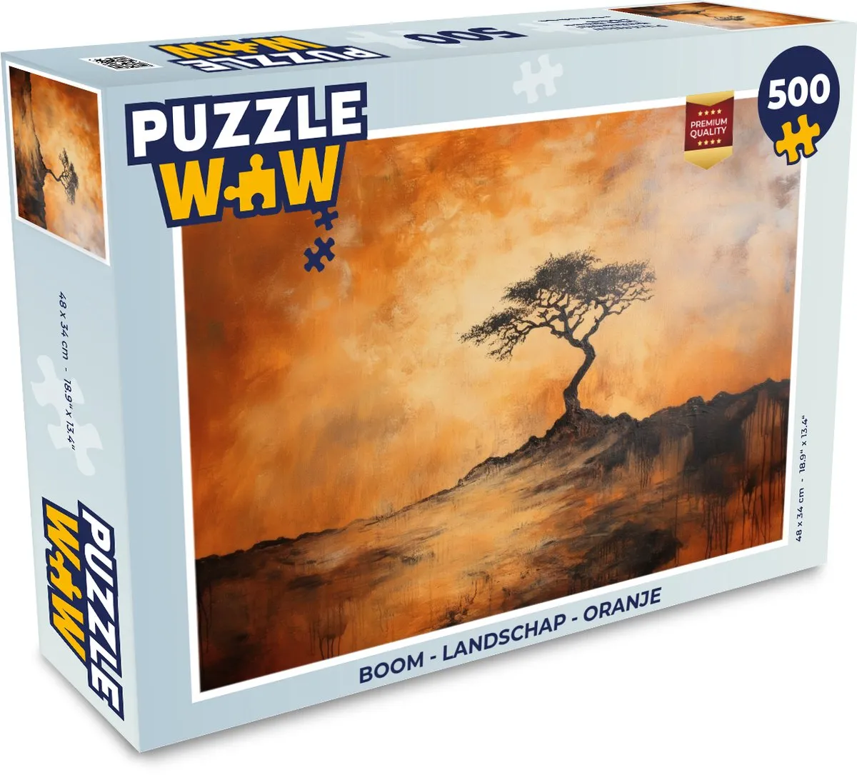 PuzzleWow Boom Landschap Puzzel 500 Stuks - Oranje