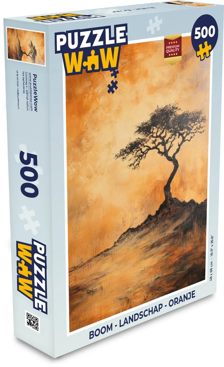 PuzzleWow Boom Landschap Puzzel 500 Stuks - Oranje