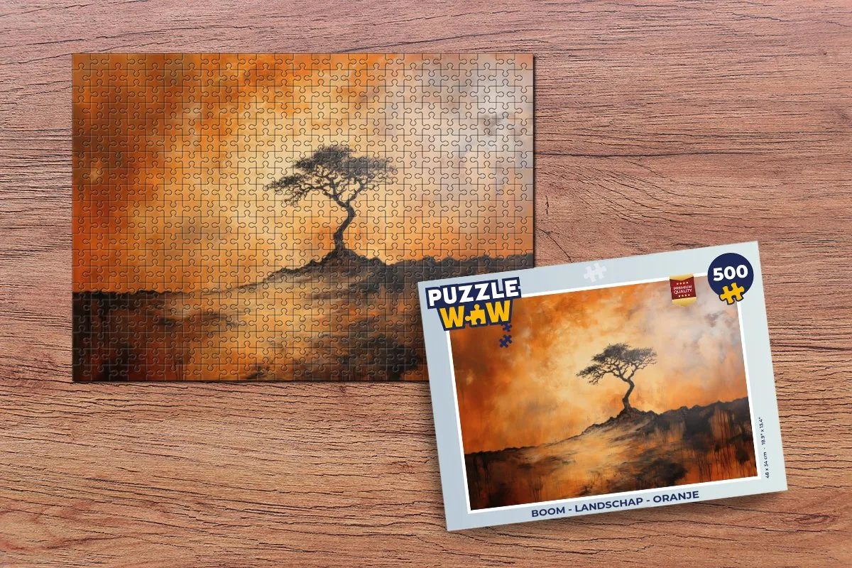 PuzzleWow Boom Landschap Puzzel 500 Stuks - Oranje