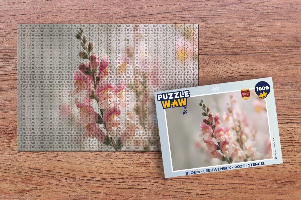 PuzzleWow Legpuzzel Leeuwenbek Roze 1000 Stuks