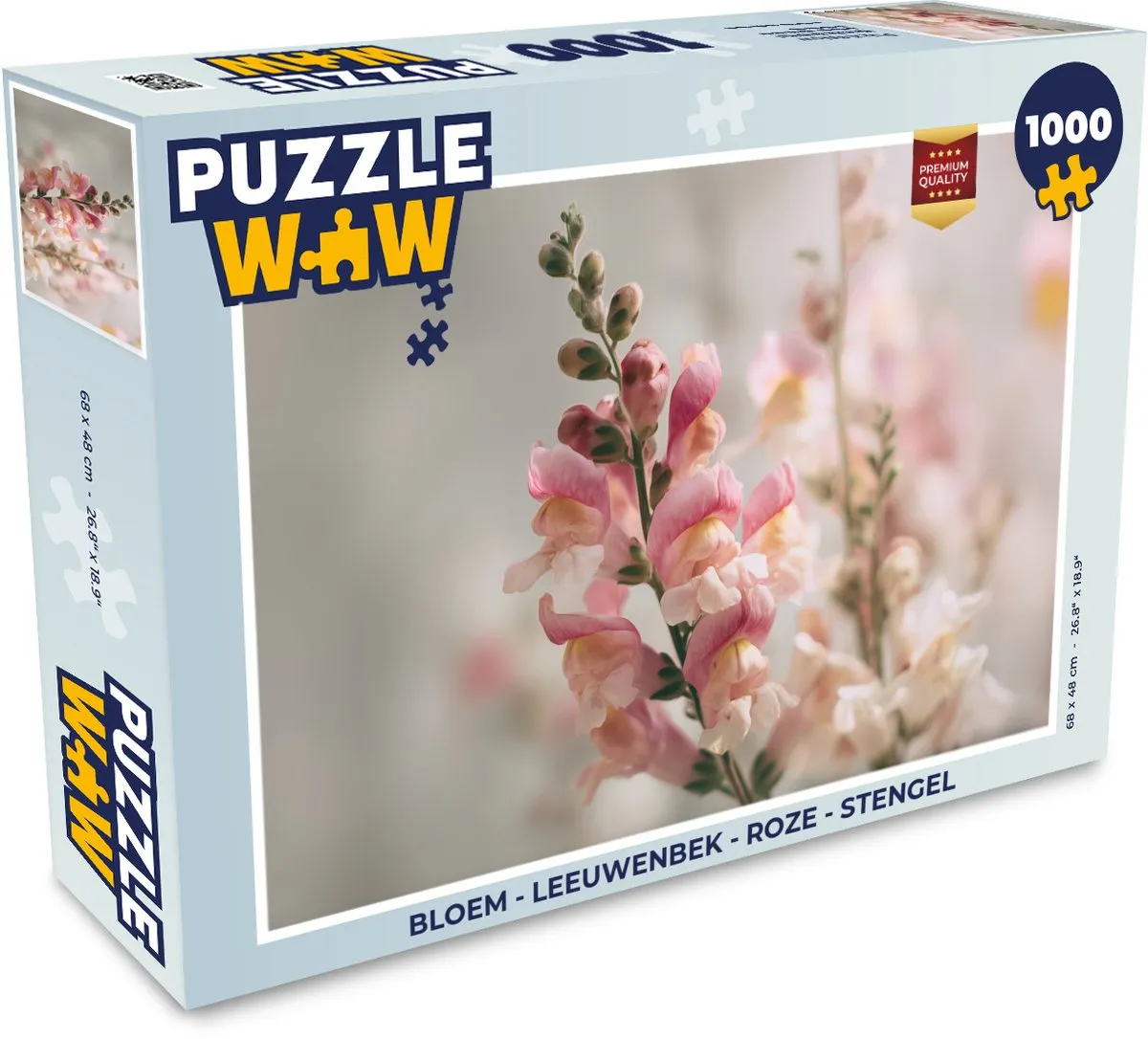 PuzzleWow Legpuzzel Leeuwenbek Roze 1000 Stuks