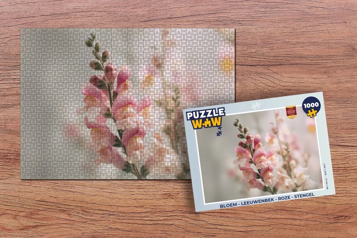 PuzzleWow Legpuzzel Leeuwenbek Roze 1000 Stuks