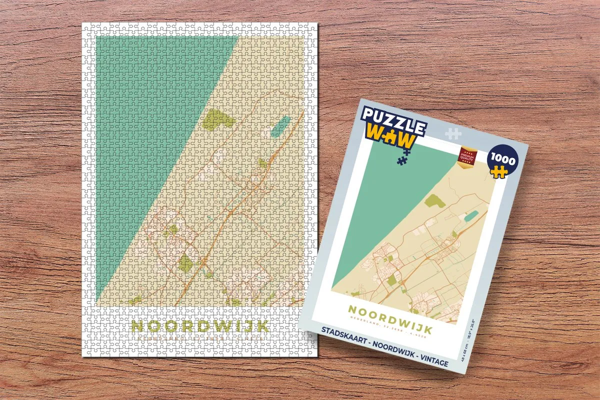 PuzzleWow Noordwijk Vintage Legpuzzel 1000 Stuks - Multicolor