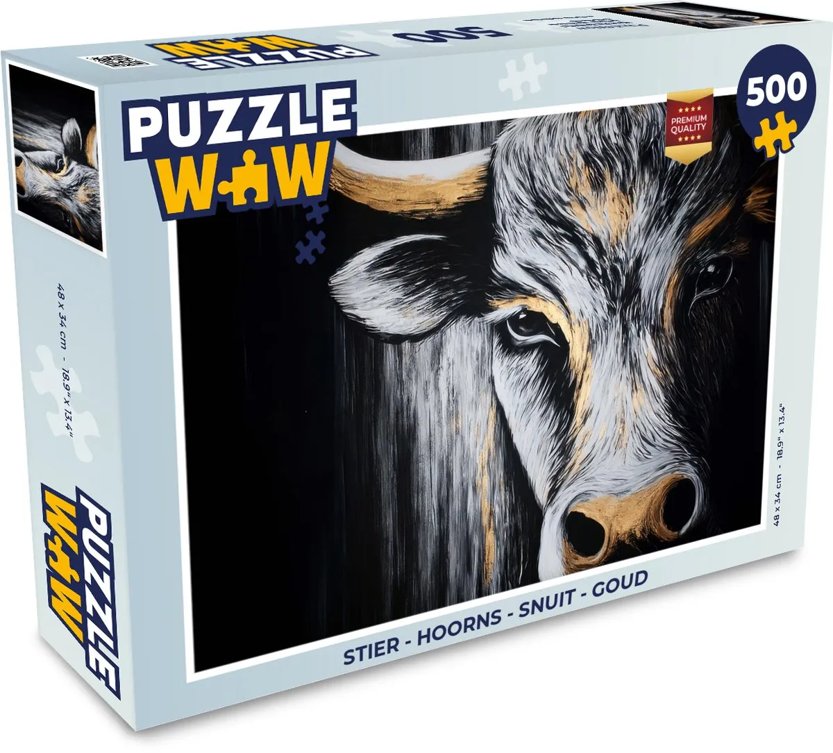 PuzzleWow Stier Hoorns Legpuzzel 500 Stuks