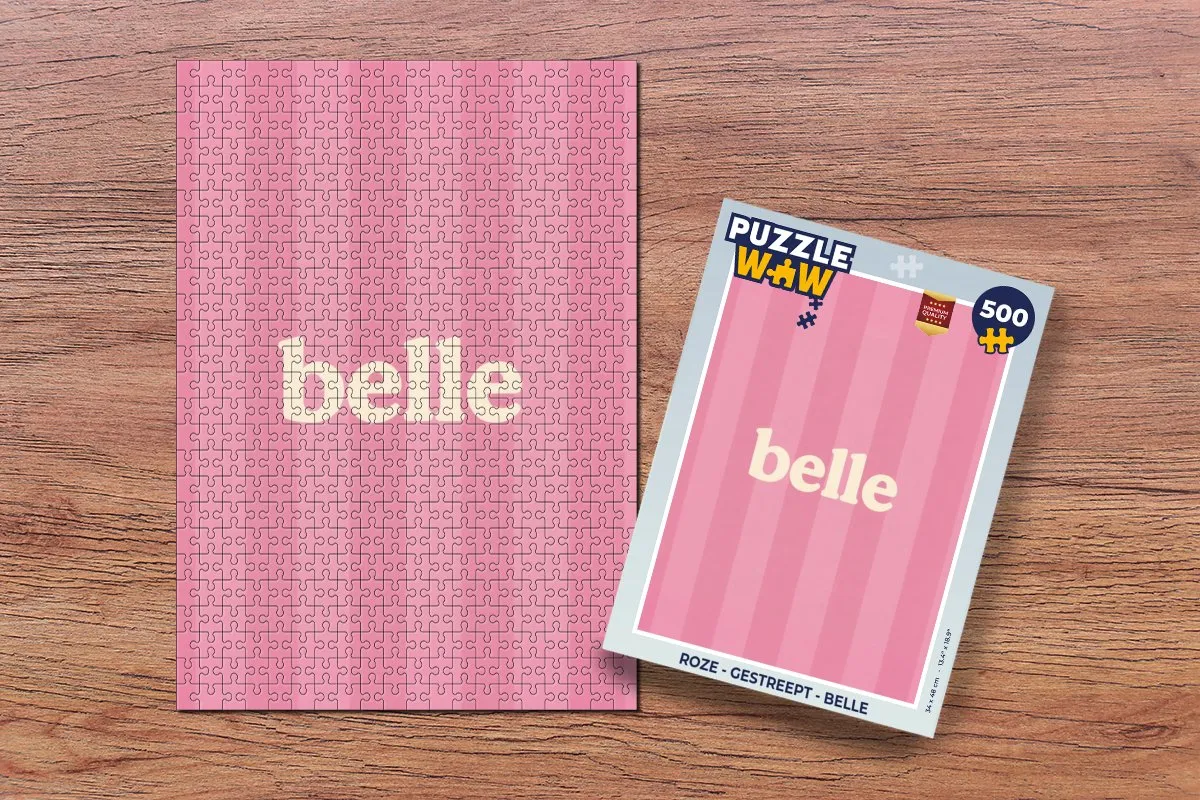 PuzzleWow Belle Legpuzzel 500 Stuks - Roze Gestreept