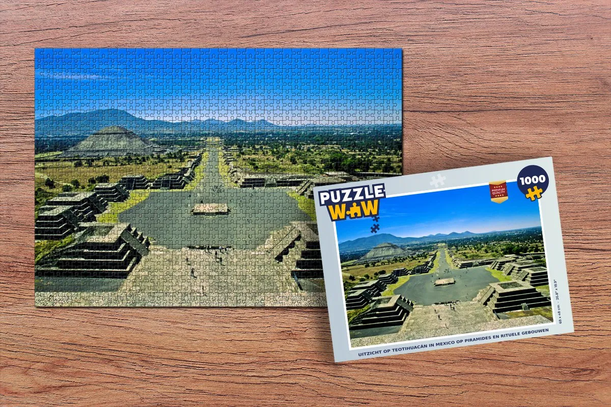 PuzzleWow Piramides van Teotihuacán Legpuzzel 1000 Stuks - Multicolor