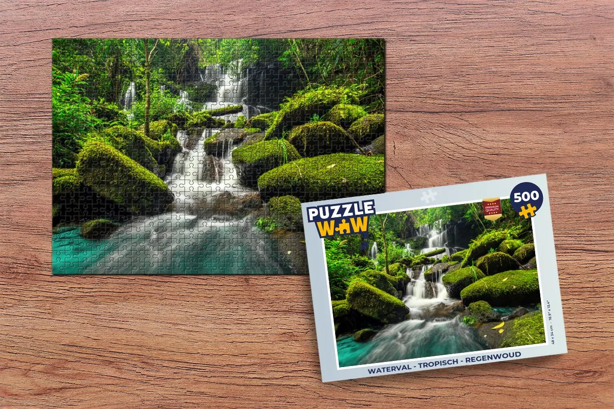 PuzzleWow Waterval Legpuzzel 500 Stuks - Multicolor