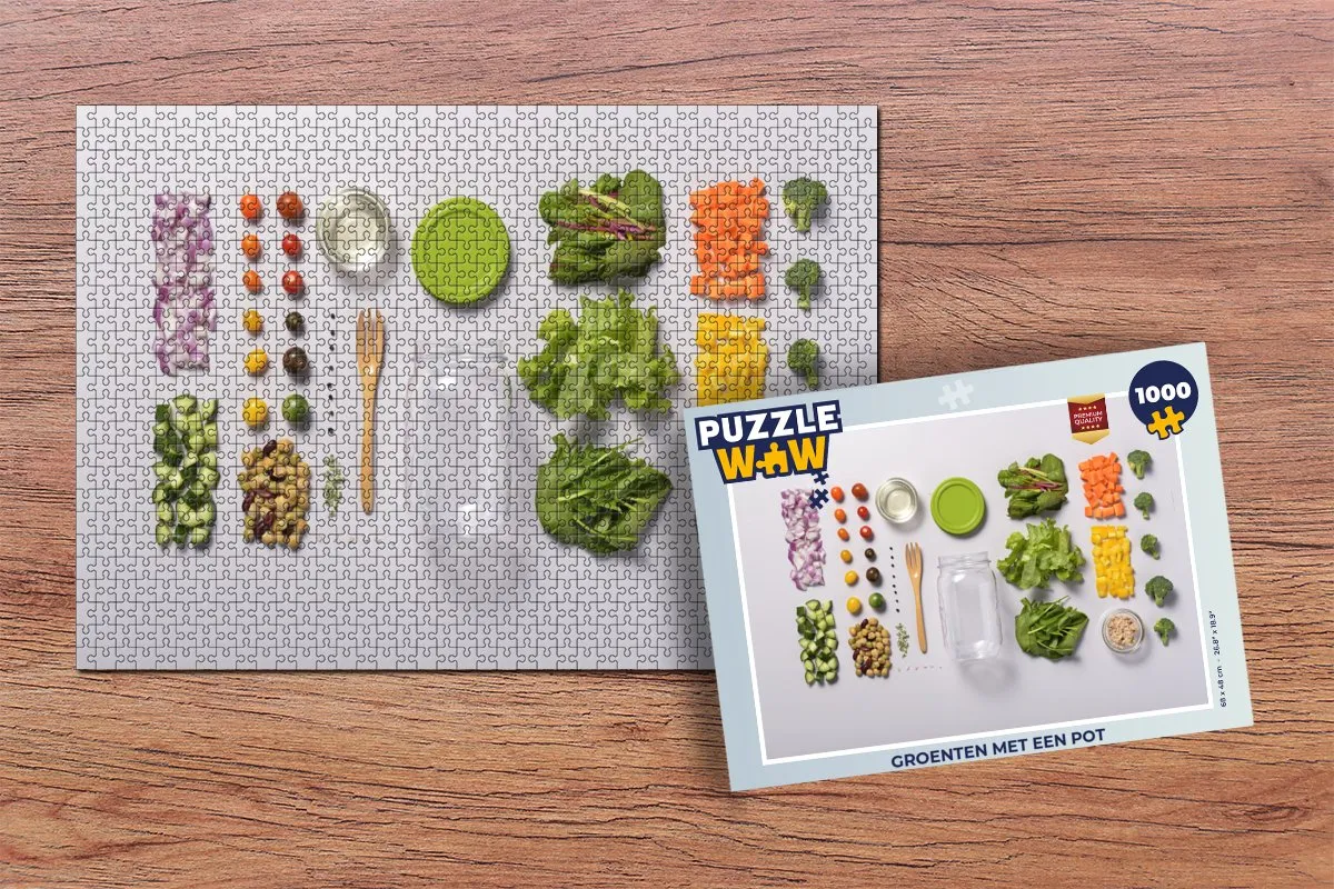 PuzzleWow Groenten met een Pot Legpuzzel 1000 Stuks - Multicolor