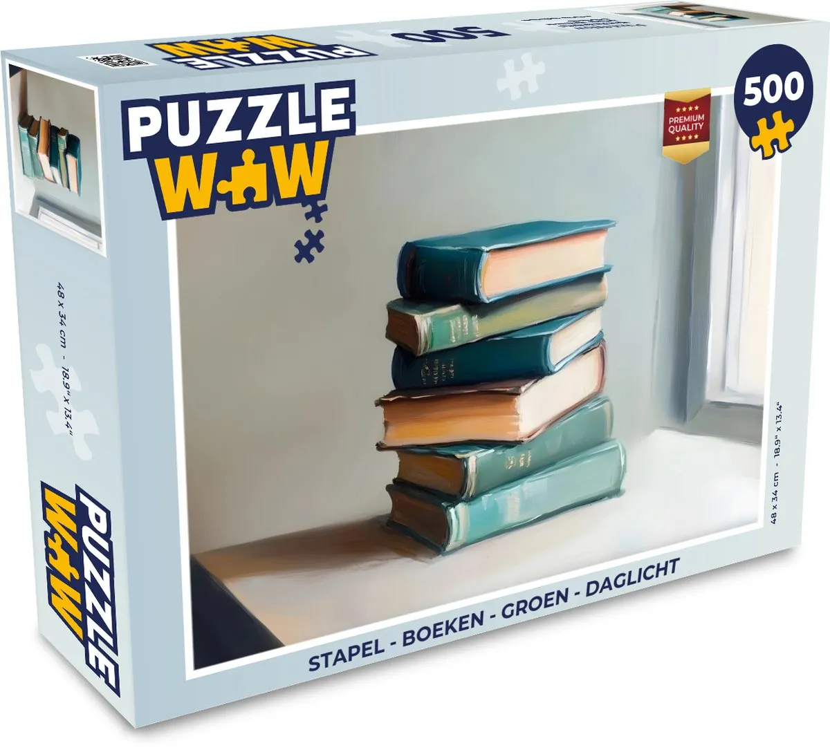 PuzzleWow Puzzel Stapel - Boeken 500 Stuks - Groen