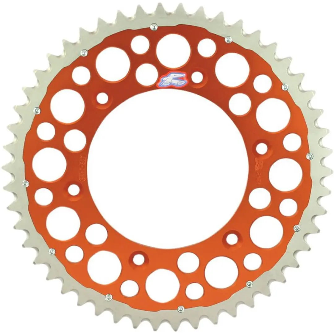 Renthal 2240-520 Grooved Twinring Achtertandwiel Oranje 50t