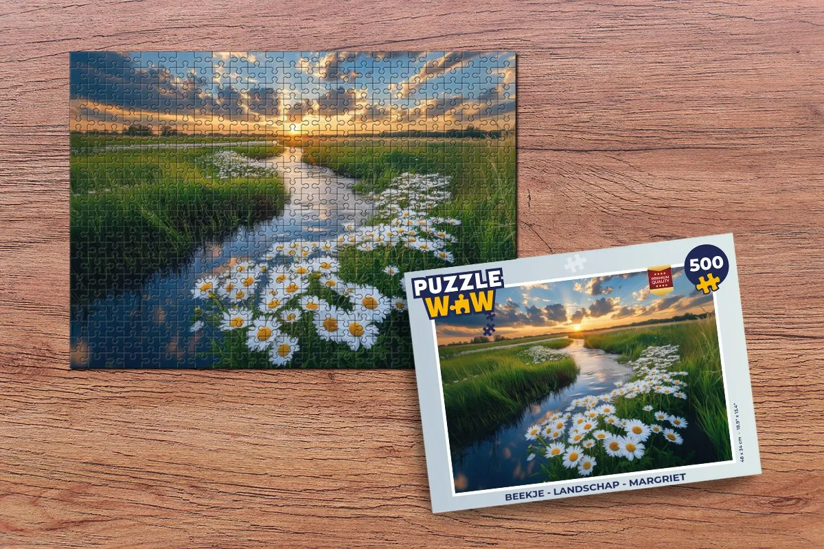 PuzzleWow Beekje Landschap Legpuzzel 500 Stuks - Margriet