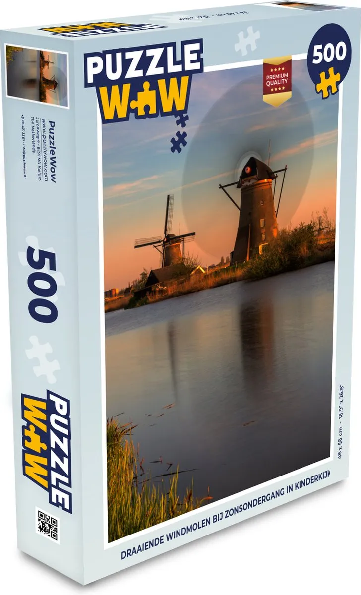 PuzzleWow Kinderkijk Draaiende Windmolen Legpuzzel 500 Stuks