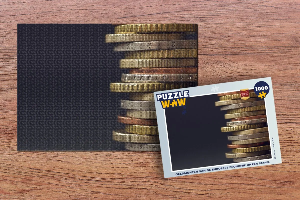 PuzzleWow Geldmunten van de Europese economie Legpuzzel 1000 Stuks - Multicolor