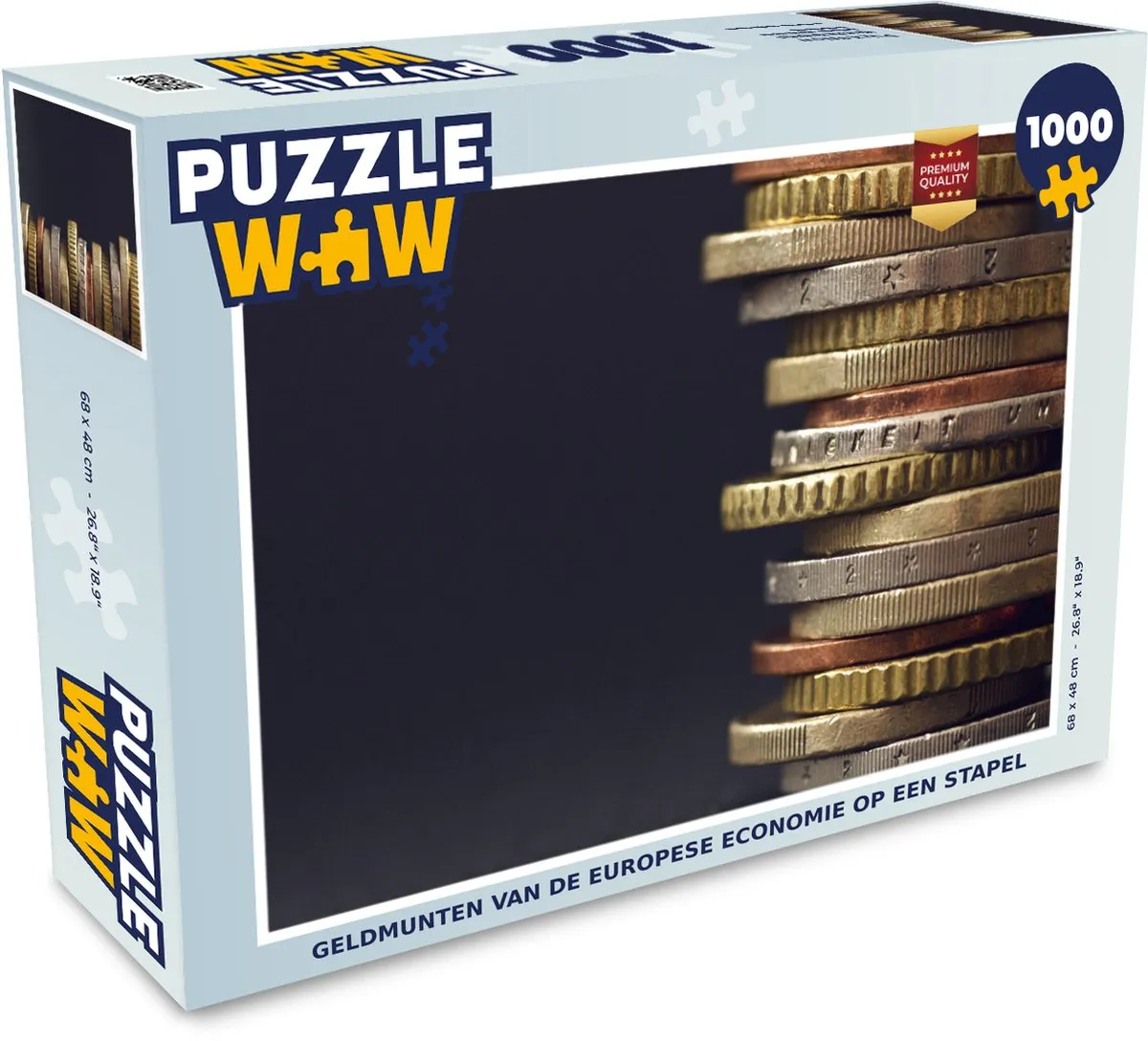 PuzzleWow Geldmunten van de Europese economie Legpuzzel 1000 Stuks