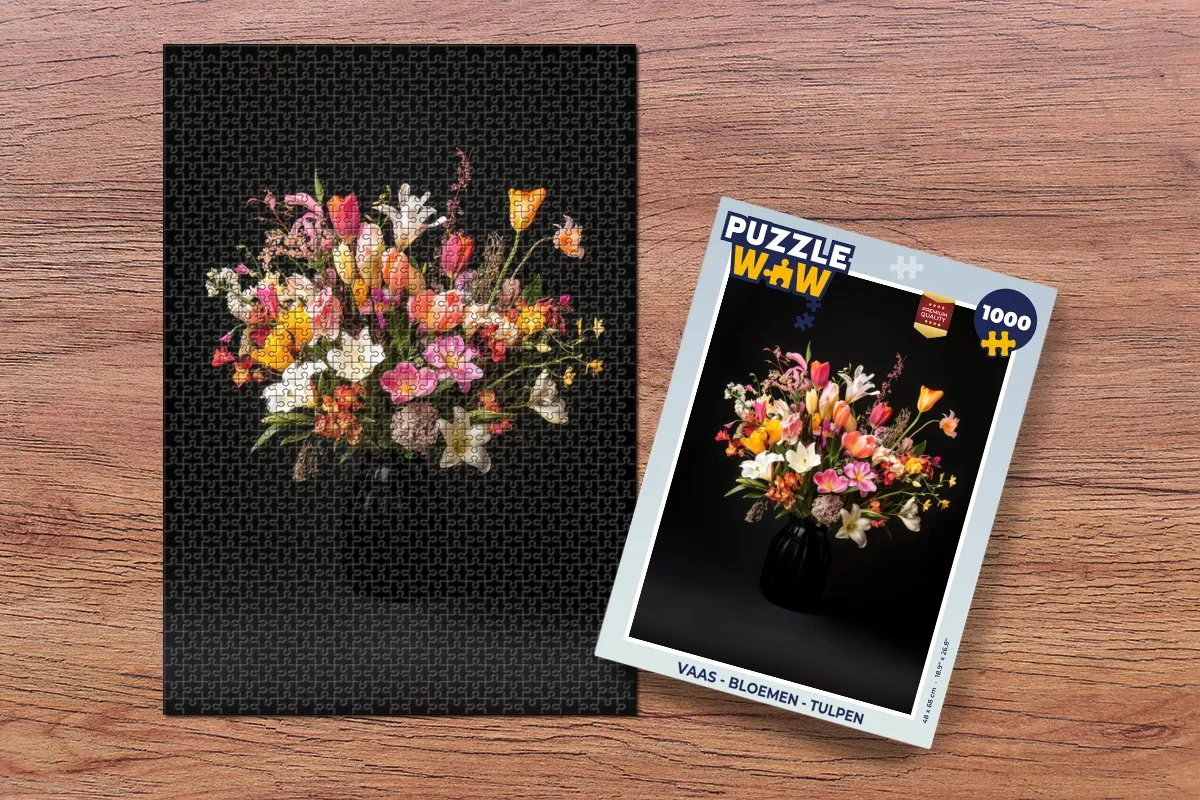 PuzzleWow Vaas Bloemen Legpuzzel 1000 Stuks - Boeket