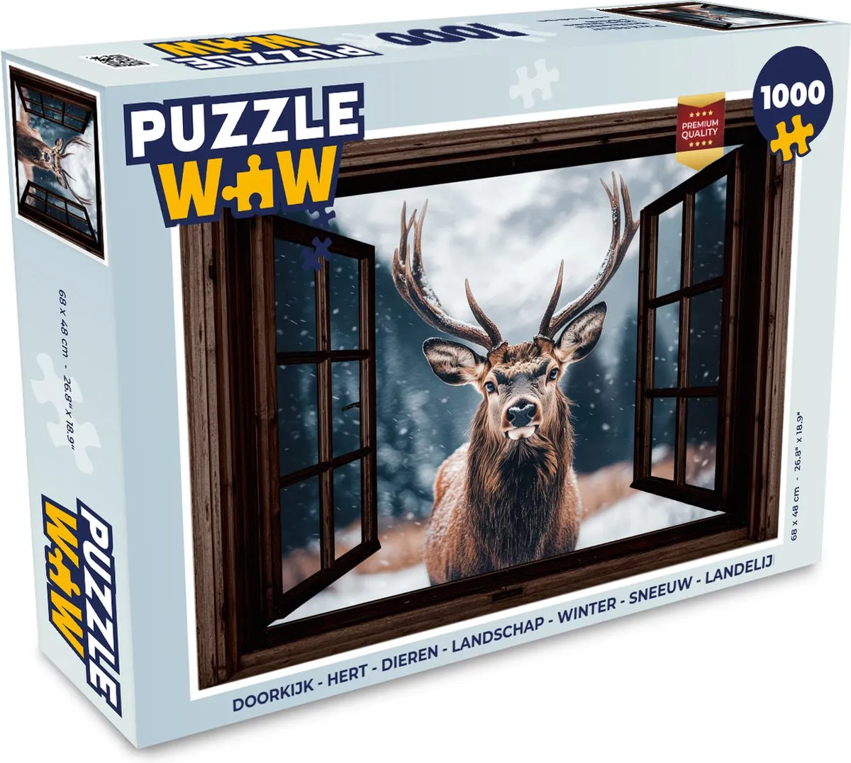 PuzzleWow Doorkijk Hert Legpuzzel 1000 Stuks - Natuur