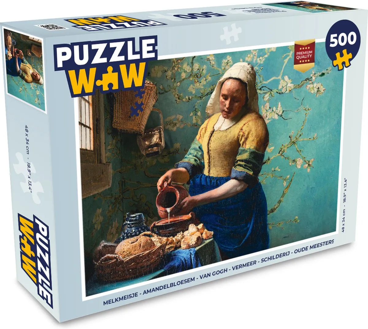 PuzzleWow Van Gogh Melkmeisje Legpuzzel 500 Stuks - Multicolor