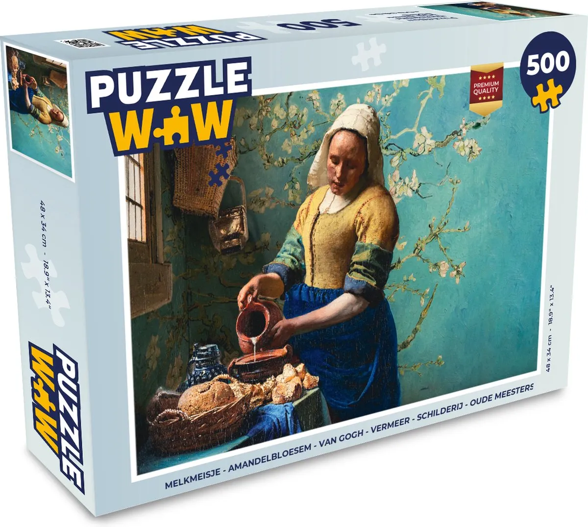 PuzzleWow Van Gogh Melkmeisje Legpuzzel 500 Stuks - Multicolor