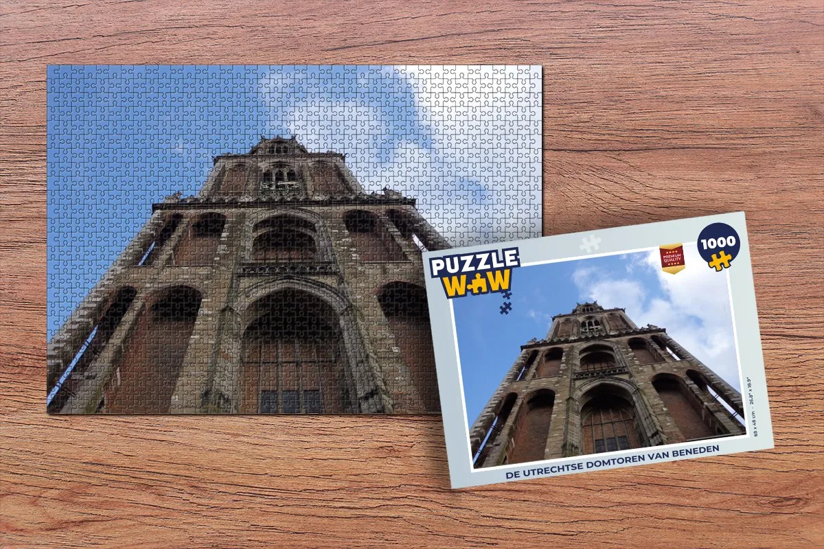 PuzzleWow Domtoren Utrecht Lucht Legpuzzel 1000 Stuks - Multicolor