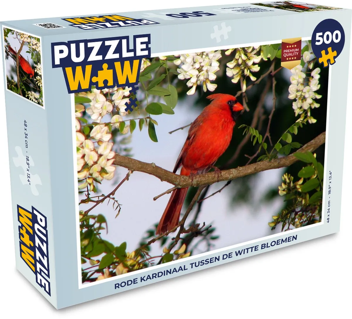 PuzzleWow Legpuzzel Rode Kardinaal 500 Stuks - Multicolor