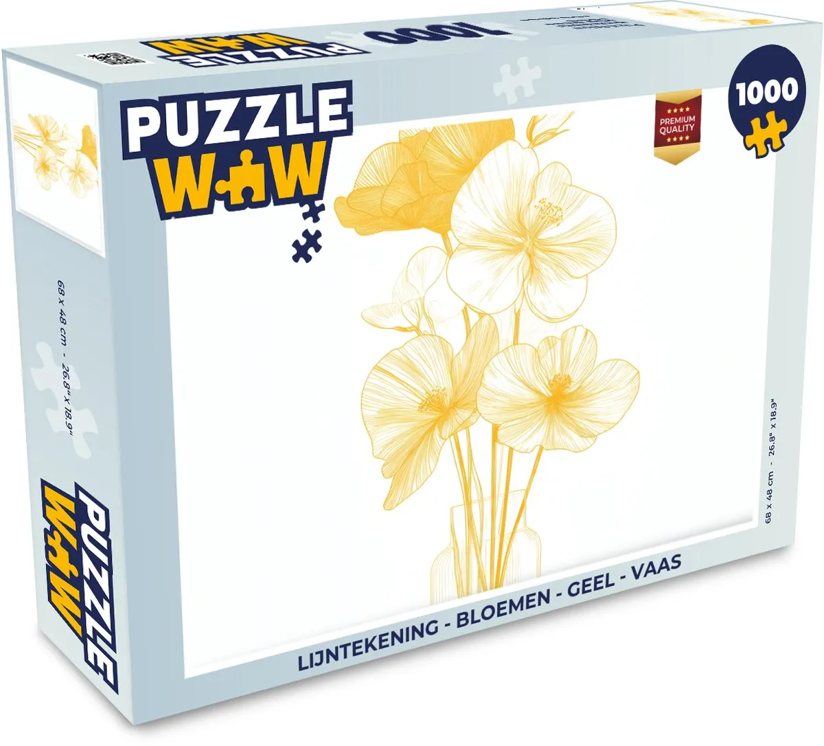 PuzzleWow Bloemen Legpuzzel 1000 Stuks - Geel