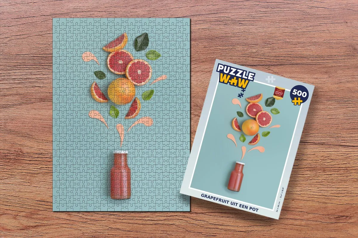PuzzleWow Grapefruit uit een Pot Legpuzzel 500 Stuks - Multicolor