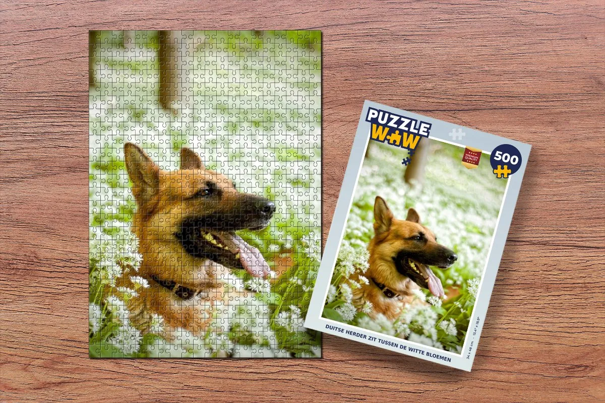 PuzzleWow Legpuzzel Duitse Herder 500 Stuks - Multicolor