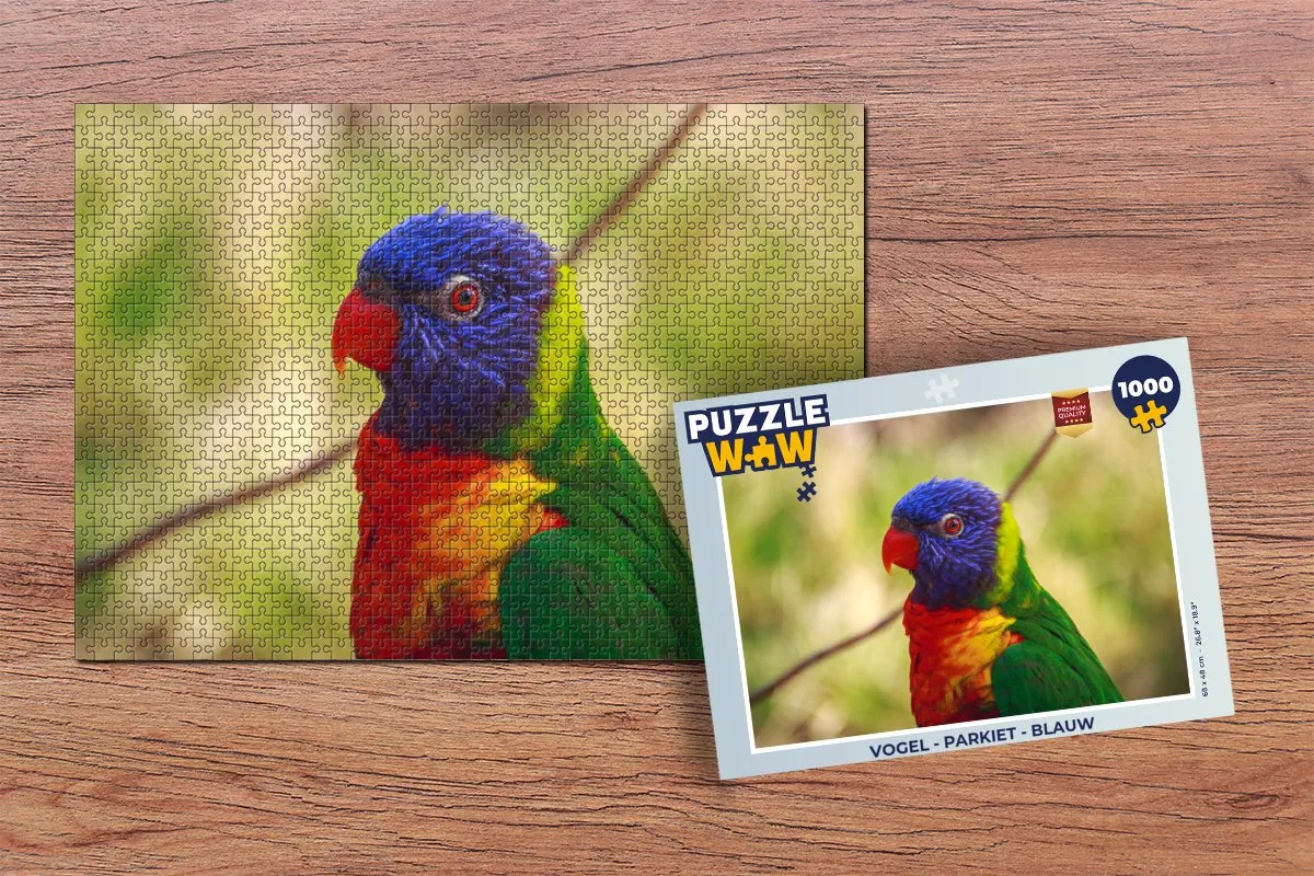 PuzzleWow Vogel Parkiet Legpuzzel 1000 Stuks - Multicolor